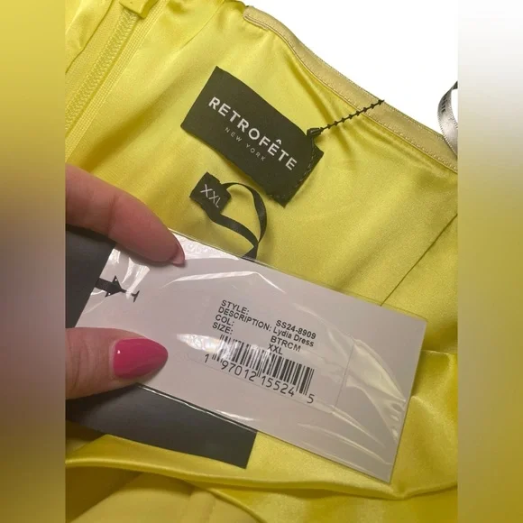 Retrofête Lydia Yellow Strapless Corset Mini Dress Size XXL NWT - Picture 6 of 9